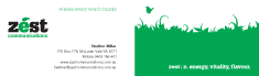 Business card design - Zest Communications